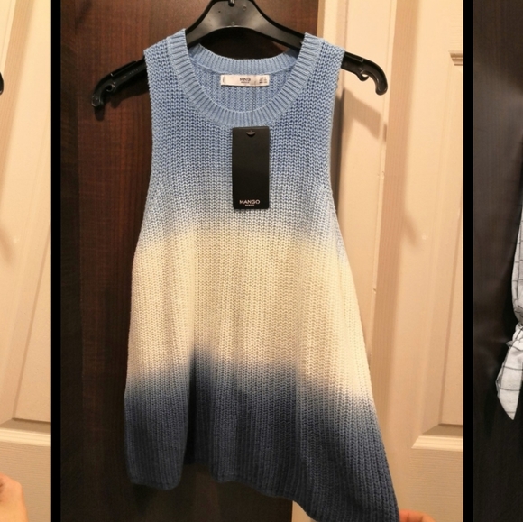 *New* Tricolor knit sleeveless top (Mango - XS) - Picture 2 of 2